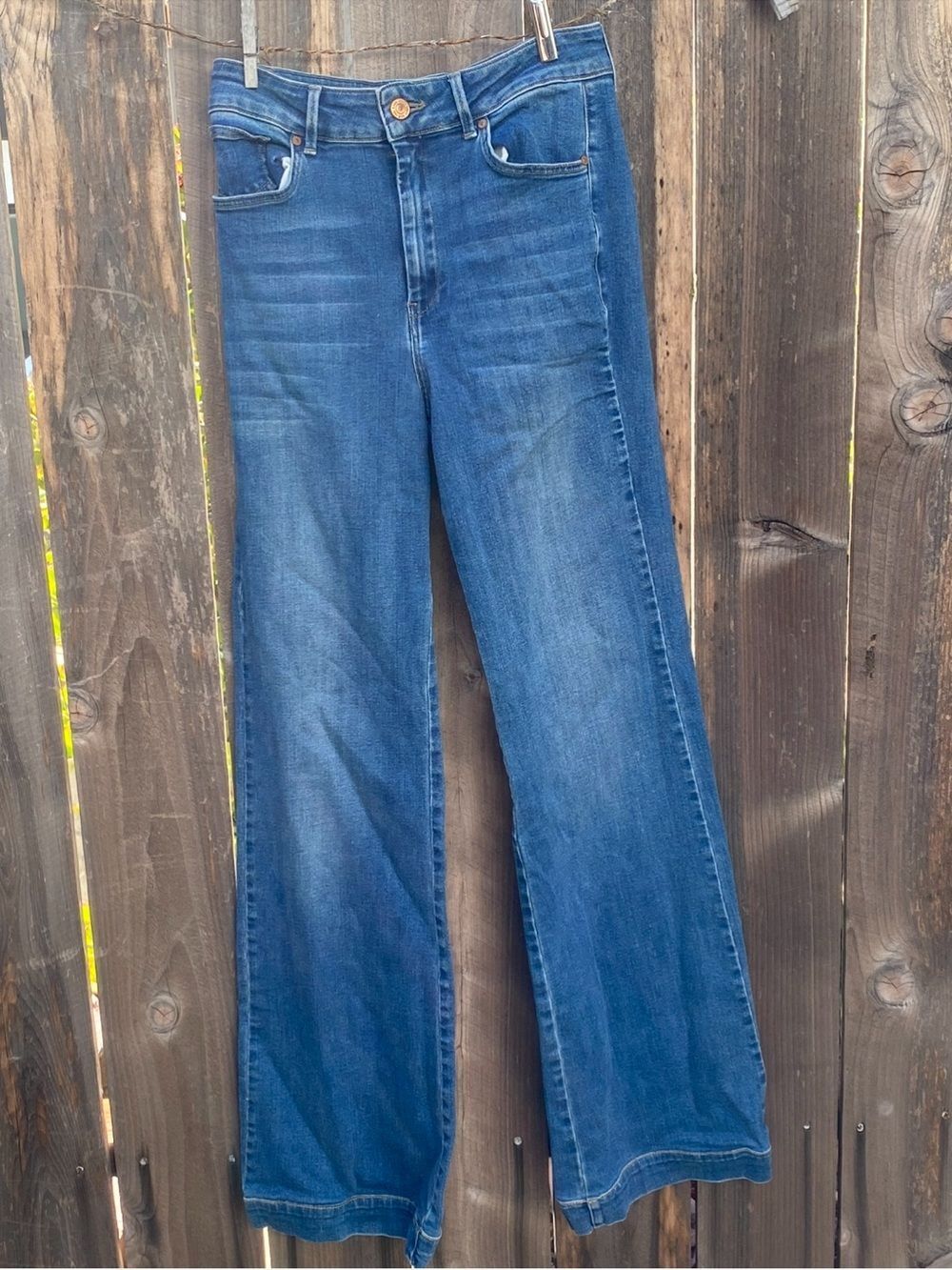 Mango Women's Blue Wide-Leg Jeans size 4